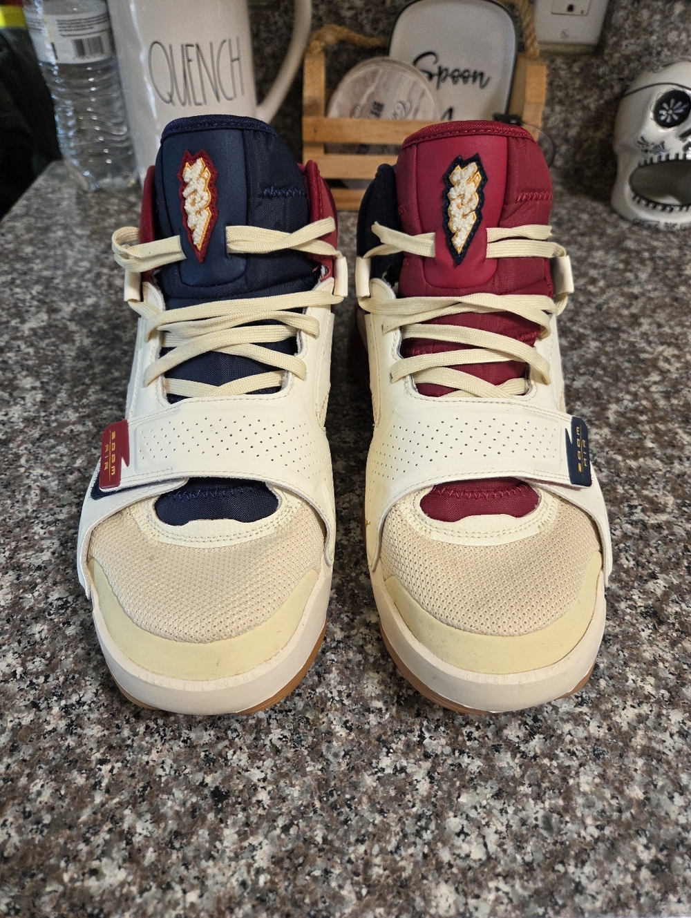 Zion Williams Jordans Cream ,  Blue And Red - Picture 2 of 8